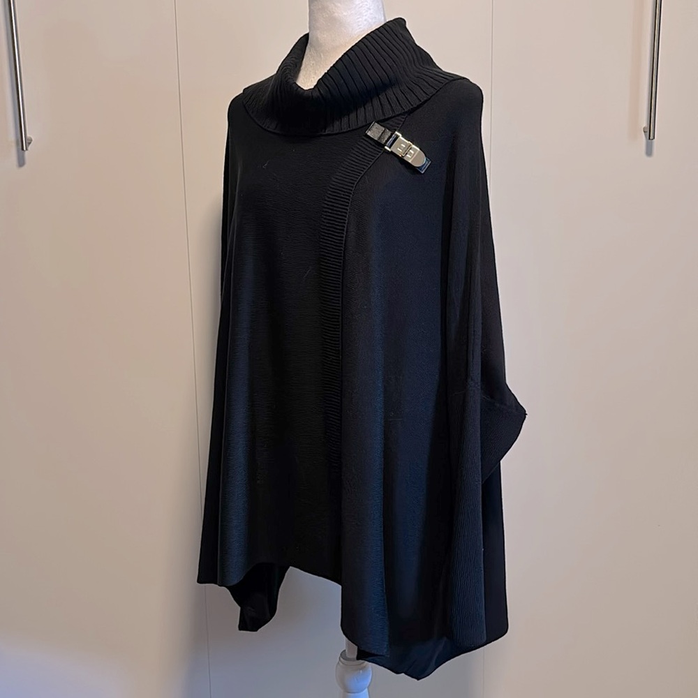 Calvin Klein Black Poncho Sweater